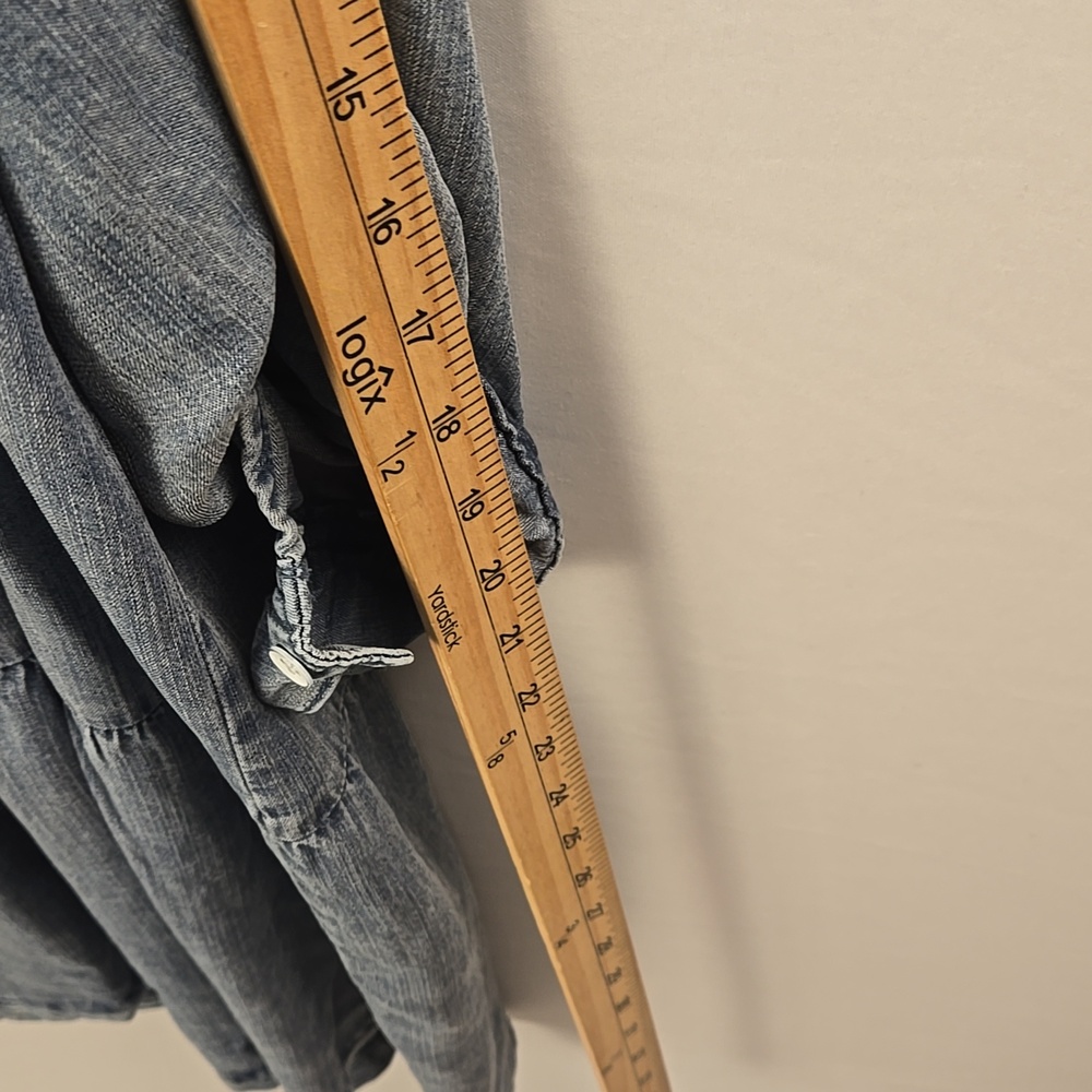 Velvet Heart Long Sleeve Denim Button Down Tiered Dress 1X Country Boho Western - Picture 8 of 11